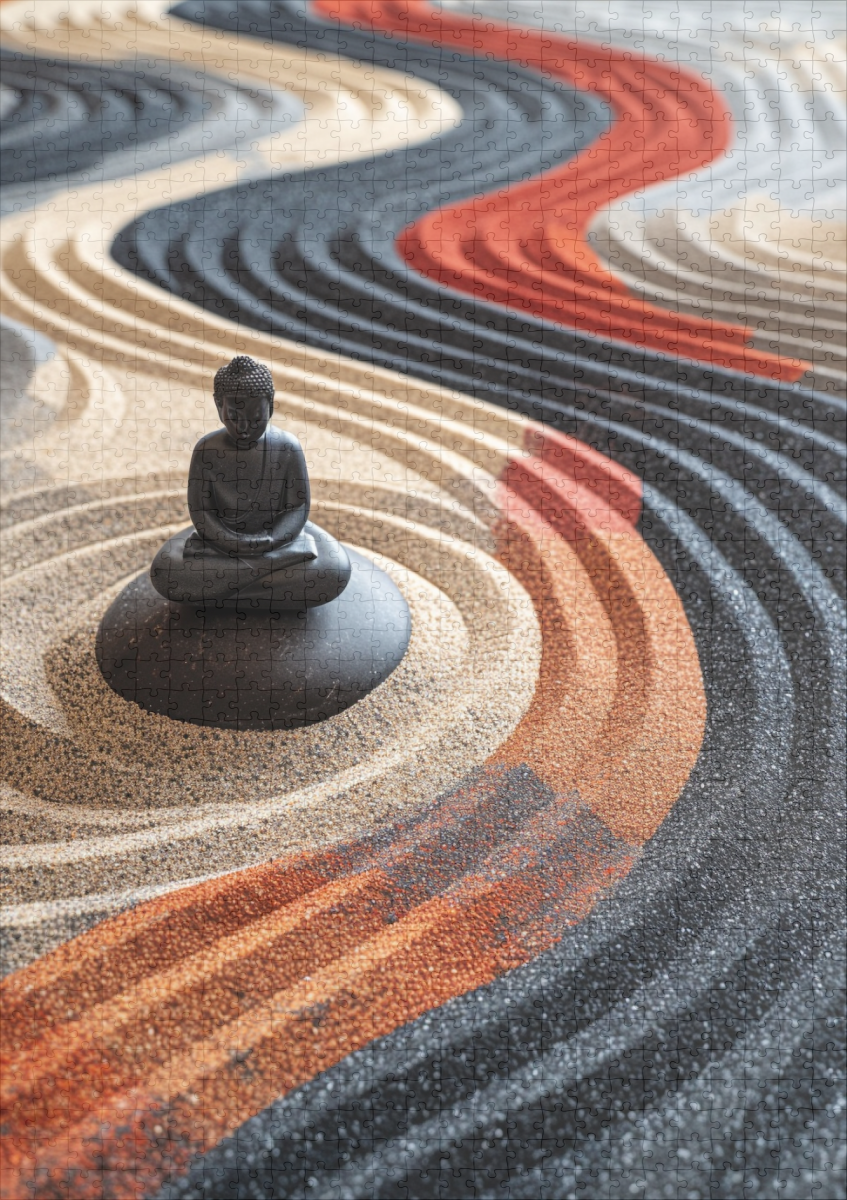 raxxa Premium-Puzzle: Buddha Statue in buntem Zen Sand – Bild 2