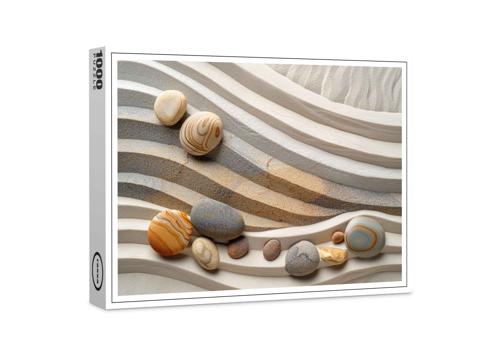 raxxa Premium-Puzzle: Steine und Sandwellen des Zen