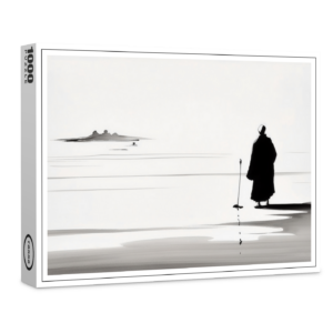 raxxa Premium-Puzzle: Mönch am Wasser - japanische Tuschezeichnung