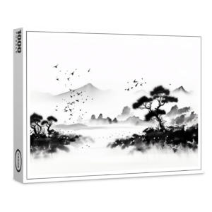 raxxa Premium-Puzzle: Landschaft mit Vögeln - japanische Tuschezeichnung