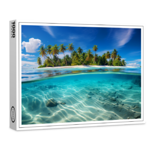 raxxa Premium-Puzzle: Palmeninsel und türkisblaues Meer