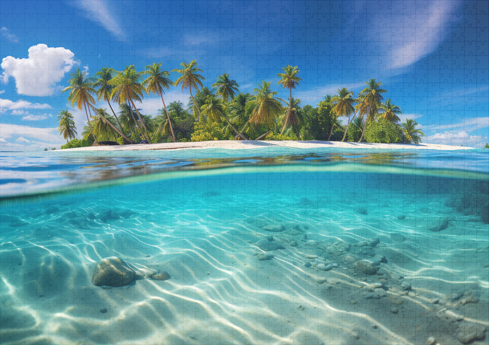 raxxa Premium-Puzzle: Palmeninsel und türkisblaues Meer – Image 2