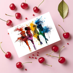 raxxa Postkarte: Bunte Silhouetten der Frauen