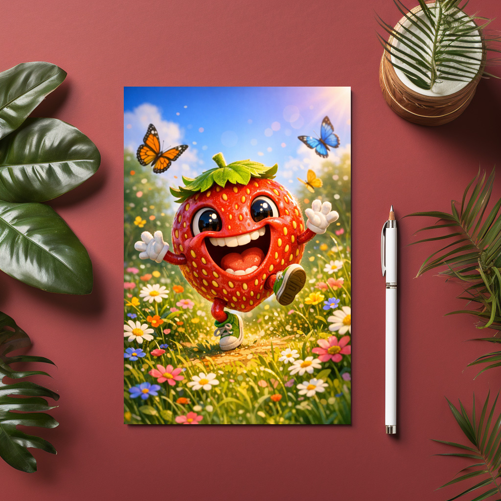 raxxa Postkarte: Funny Erbeere