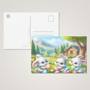 raxxa Postkarte: Frühlingsspiel im Hasengarten