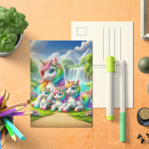 raxxa Postkarte: Einhornparadies am Wasserfall