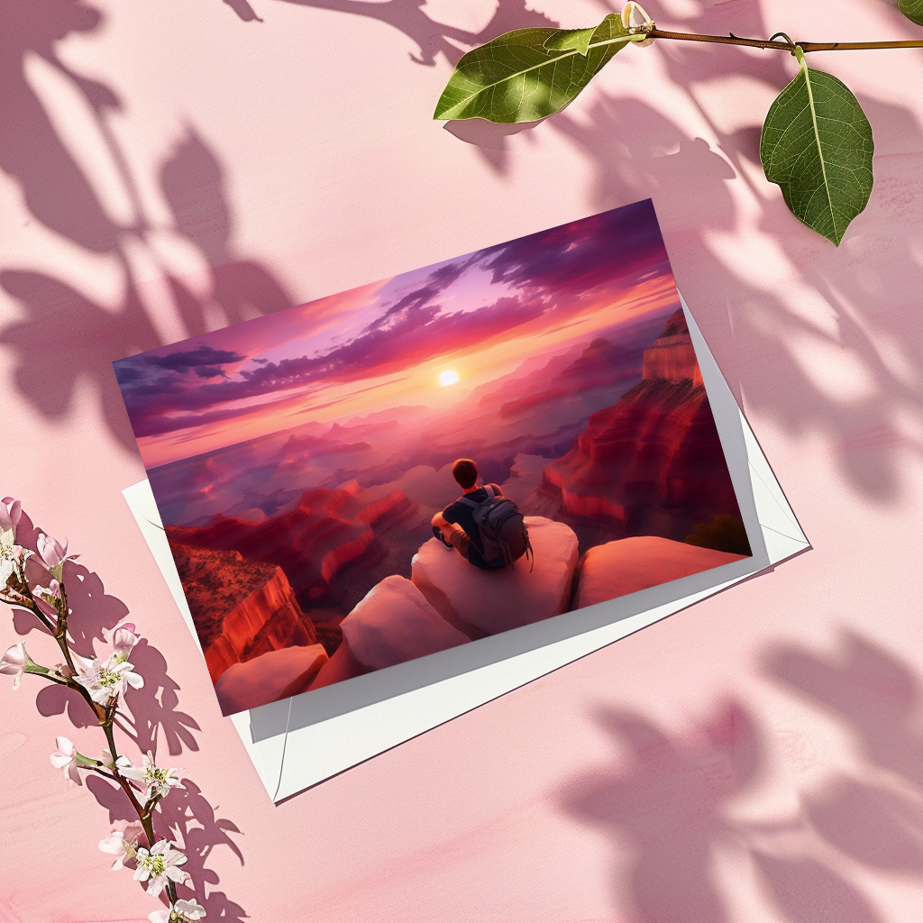 raxxa Postkarte: Magischer Sonnenuntergang über der Schlucht