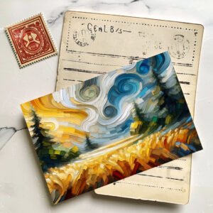 raxxa Postkarte: Wirbelnde Erntefelder