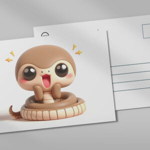 raxxa Postkarte: Fröhliche Kawaii-Schlange