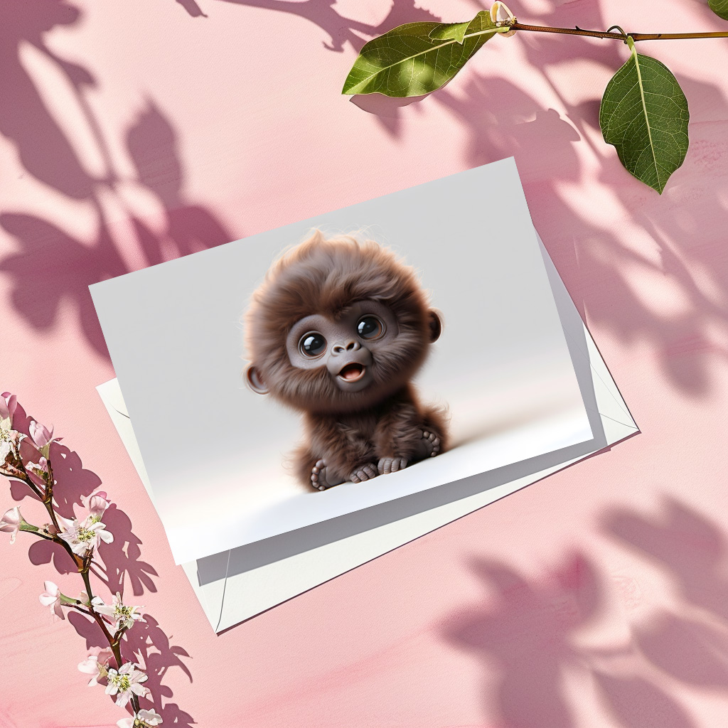 raxxa Postkarte: Flauschiges Baby-Äffchen