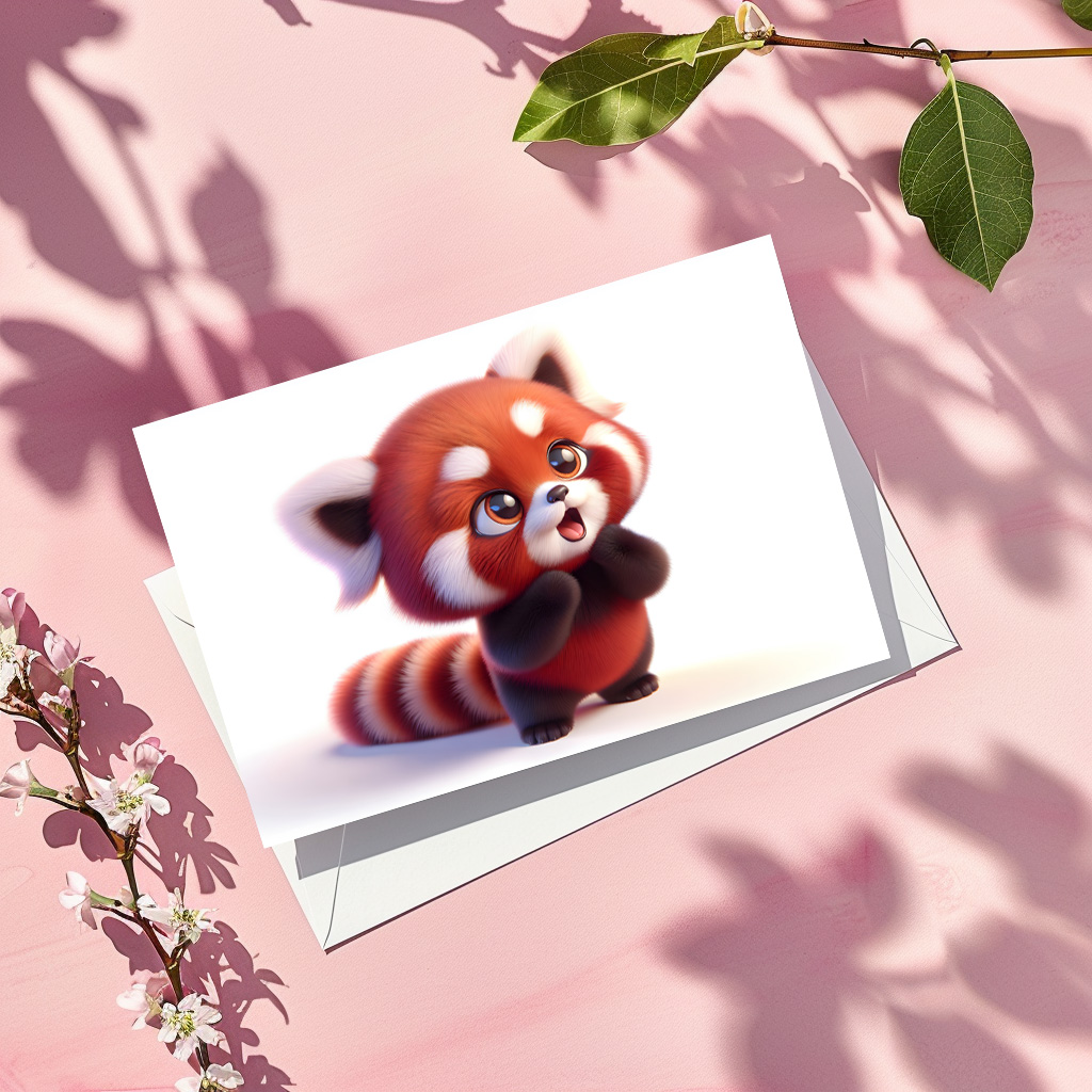raxxa Postkarte: Baby-Roter-Panda
