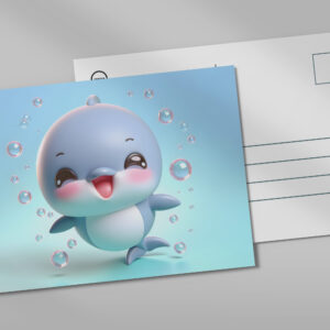 raxxa Postkarte: Süßer Baby-Delfin