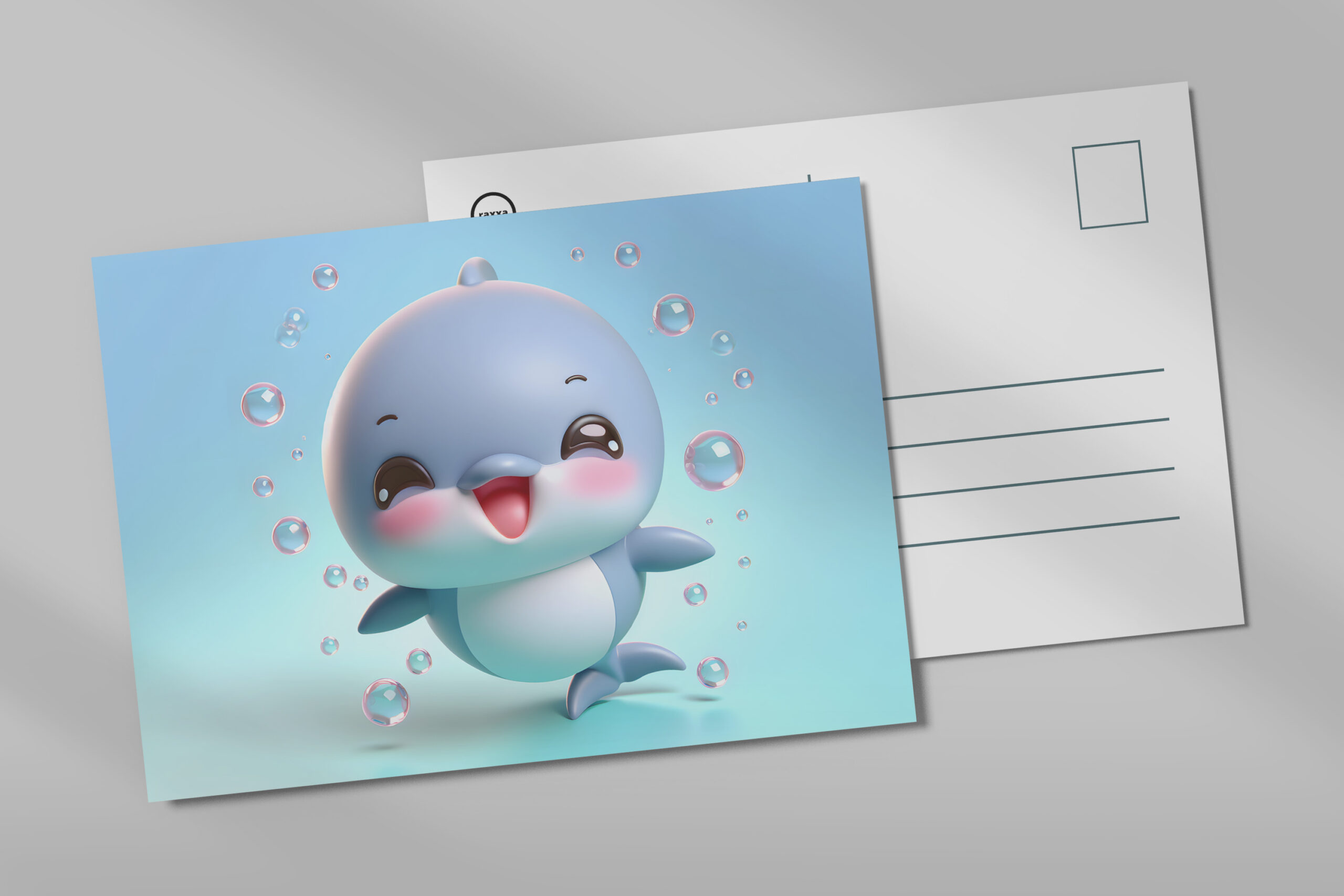 raxxa Postkarte: Süßer Baby-Delfin