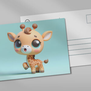 raxxa Postkarte: Süßes Baby-Giraffchen