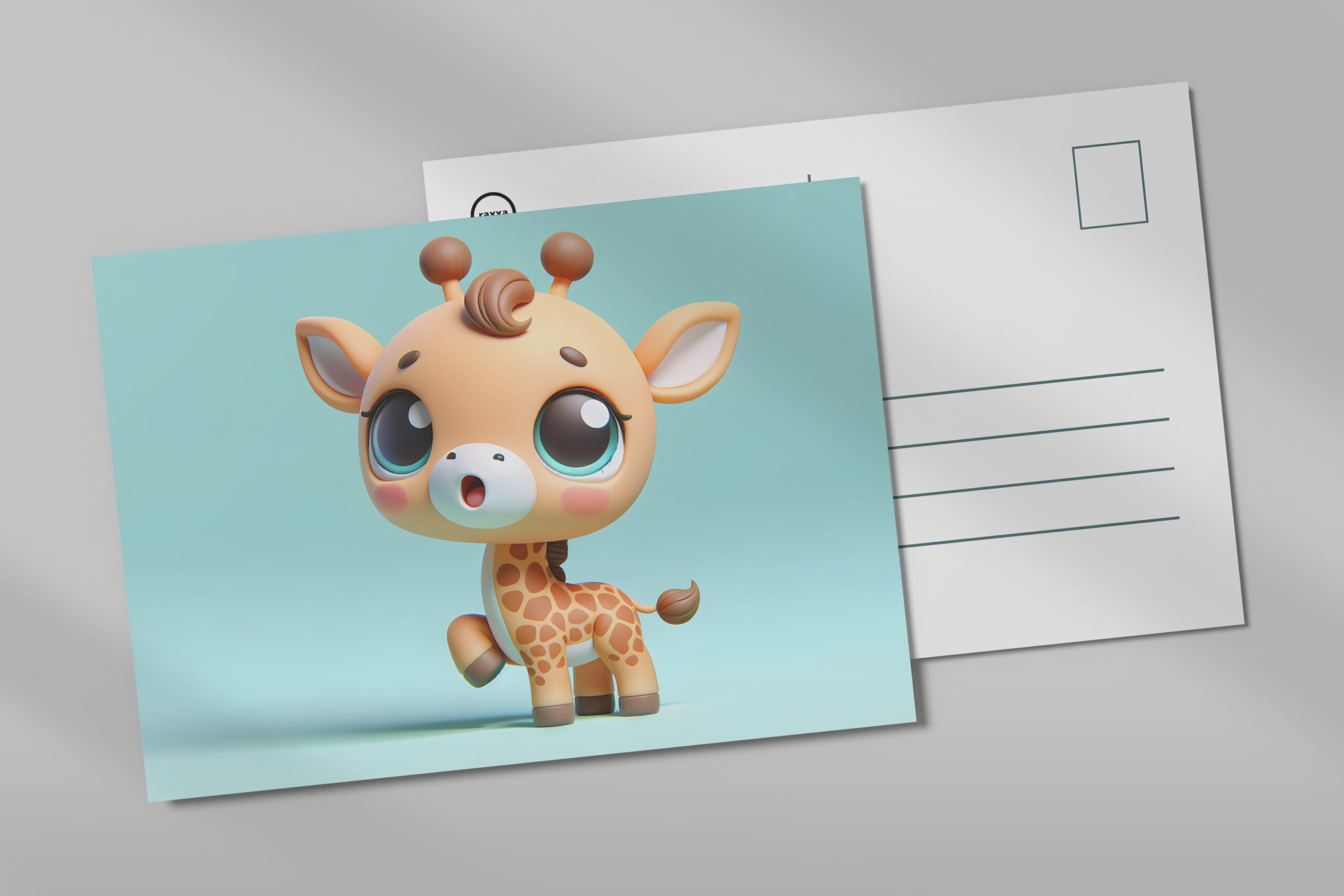 raxxa Postkarte: Süßes Baby-Giraffchen