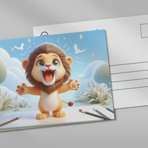 raxxa Postkarte: Süßes Baby-Löwenkind