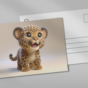 raxxa Postkarte: Süßes Baby-Leopardenkind
