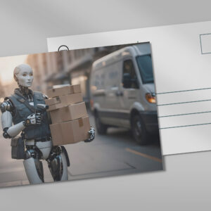 raxxa Postkarte: Autonomer Lieferroboter