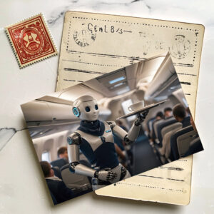 raxxa Postkarte: Service-Roboter an Bord