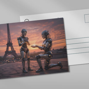 raxxa Postkarte: KI-Romantik in Paris