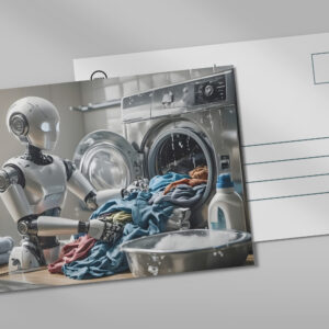 raxxa Postkarte: Roboter übernimmt den Alltag