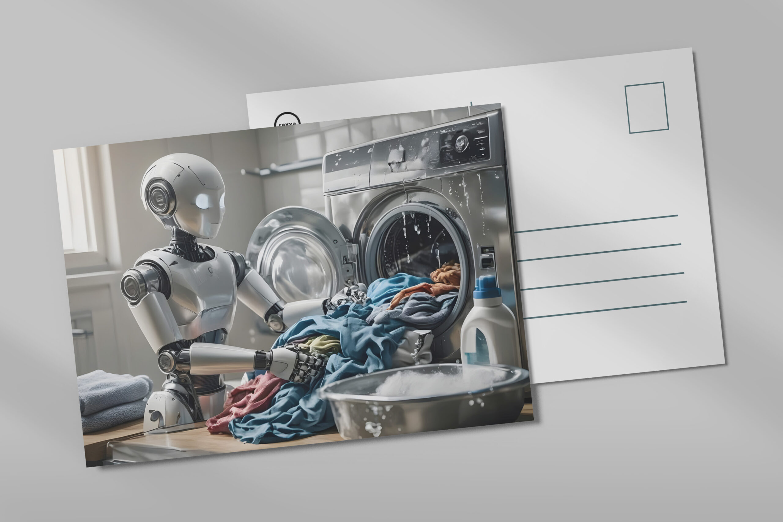 raxxa Postkarte: Roboter übernimmt den Alltag