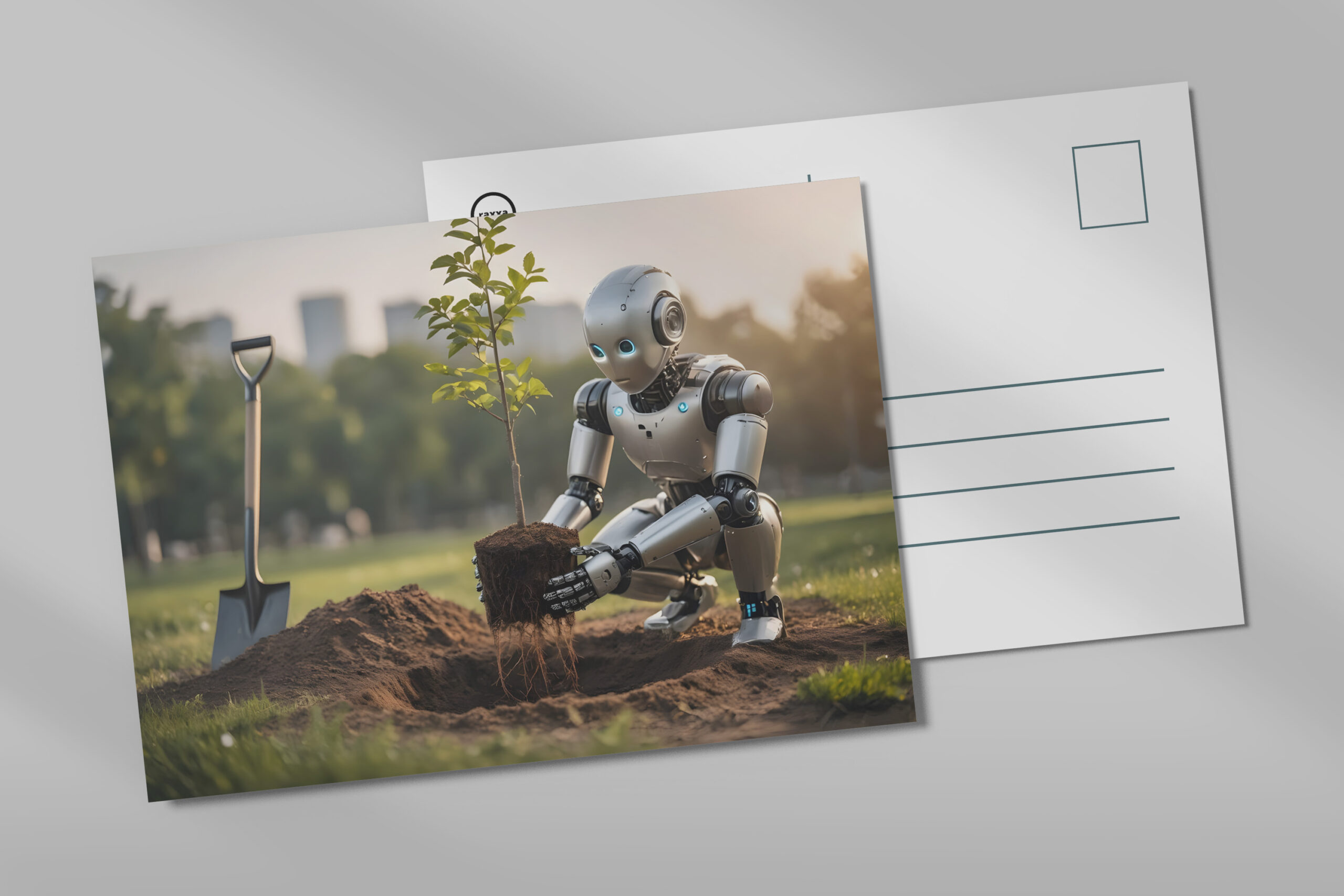 raxxa Postkarte: Technik pflanzt Leben