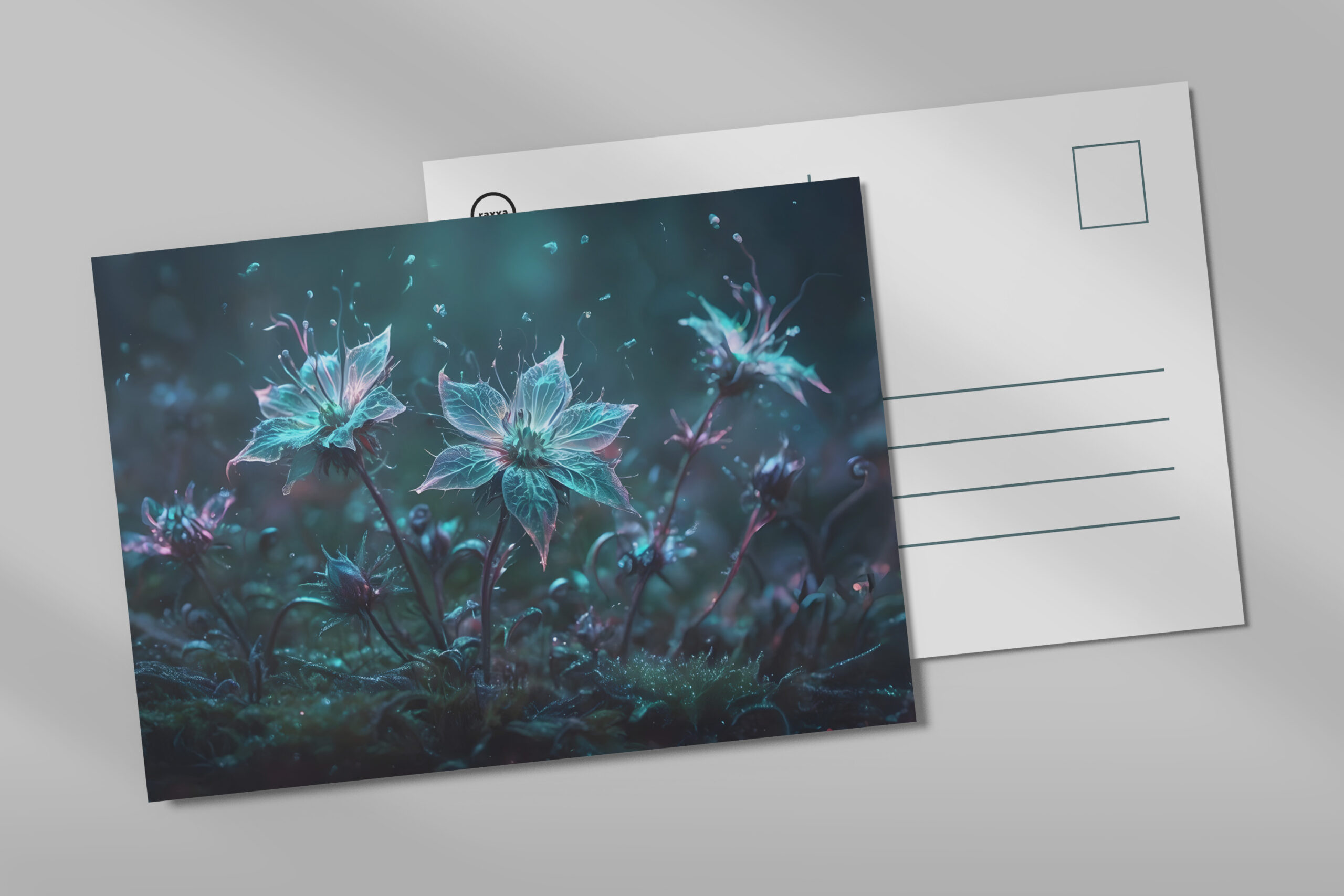 raxxa Postkarte: Leuchtende Nachtblüten