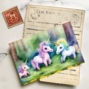 raxxa Postkarte: Pastell-Einhorn