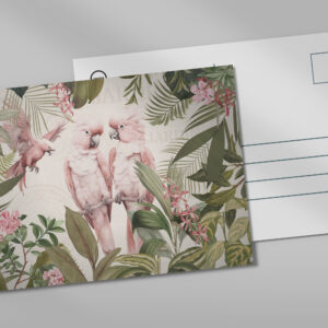 raxxa Postkarte: Pink Kakadus im Exotischen Dschungel