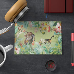 raxxa Postkarte: Zauberhafte Affen im exotischen Blüten und Früchte Dschungel