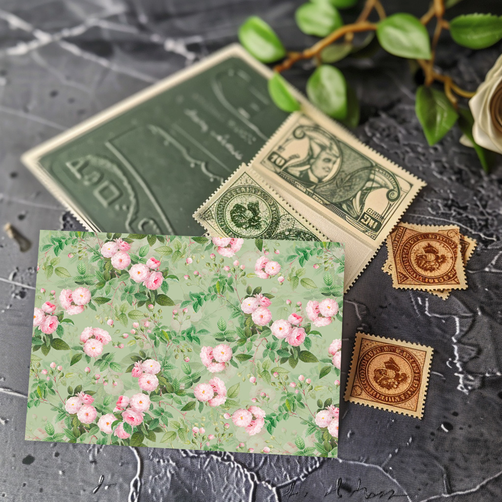 raxxa Postkarte: Eleganz in Blütenform- Antike Rosenkunst