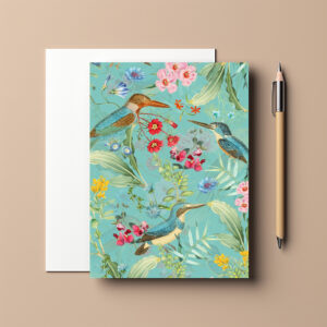 raxxa Postkarte: Kingfisher-Charme im Dschungel- Vintage-Design