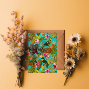 raxxa Postkarte: Papagein Vintage Garten