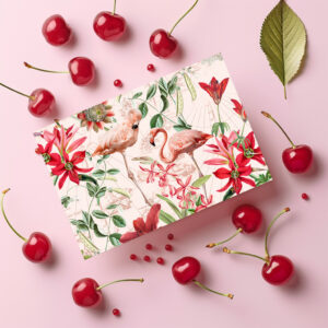 raxxa Postkarte: Flamingo Vintage Garten