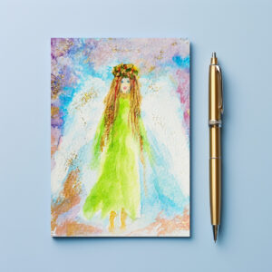 raxxa Postkarte: Engel in buntem Kosmos