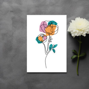 raxxa Postkarte: Lineart Blumen