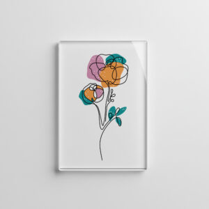 raxxa Glas-Magnet: Lineart Blumen