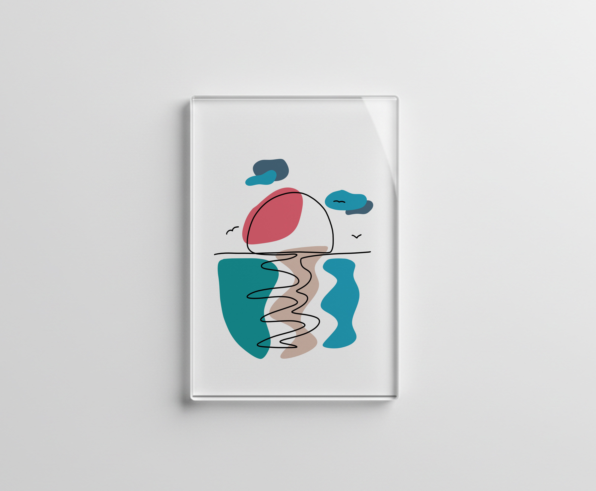 raxxa Glas-Magnet: Sonnenuntergang