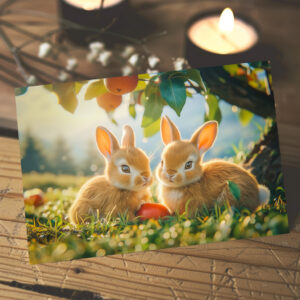 raxxa Postkarte: An der frischen Luft macht Ostereier suchen Spass