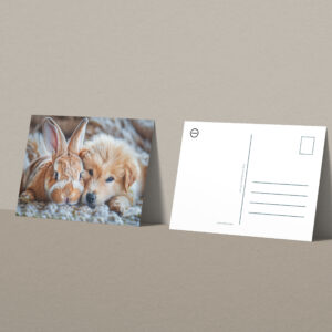 raxxa Postkarte: Zusammen hoppelt es sich am besten