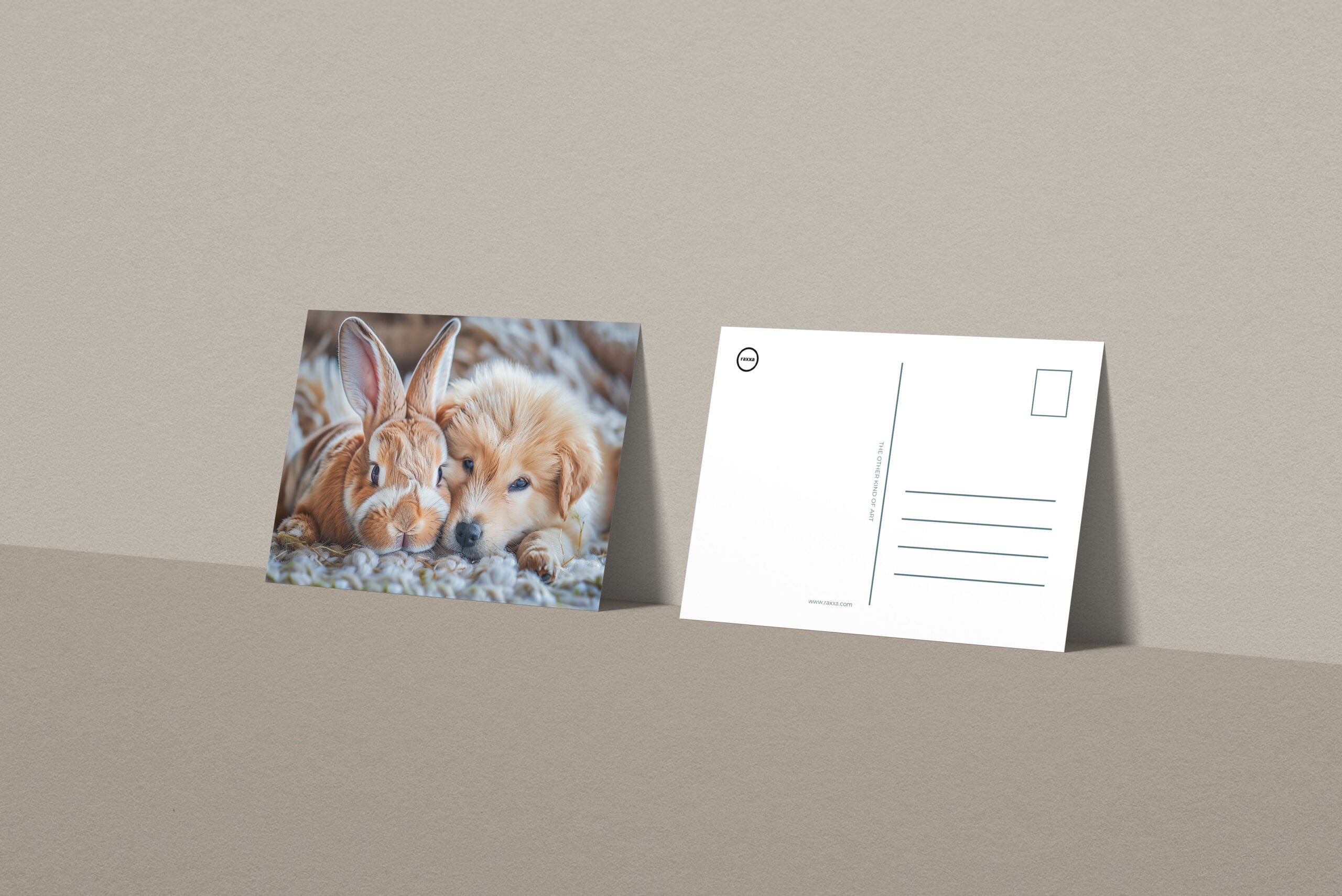 raxxa Postkarte: Zusammen hoppelt es sich am besten