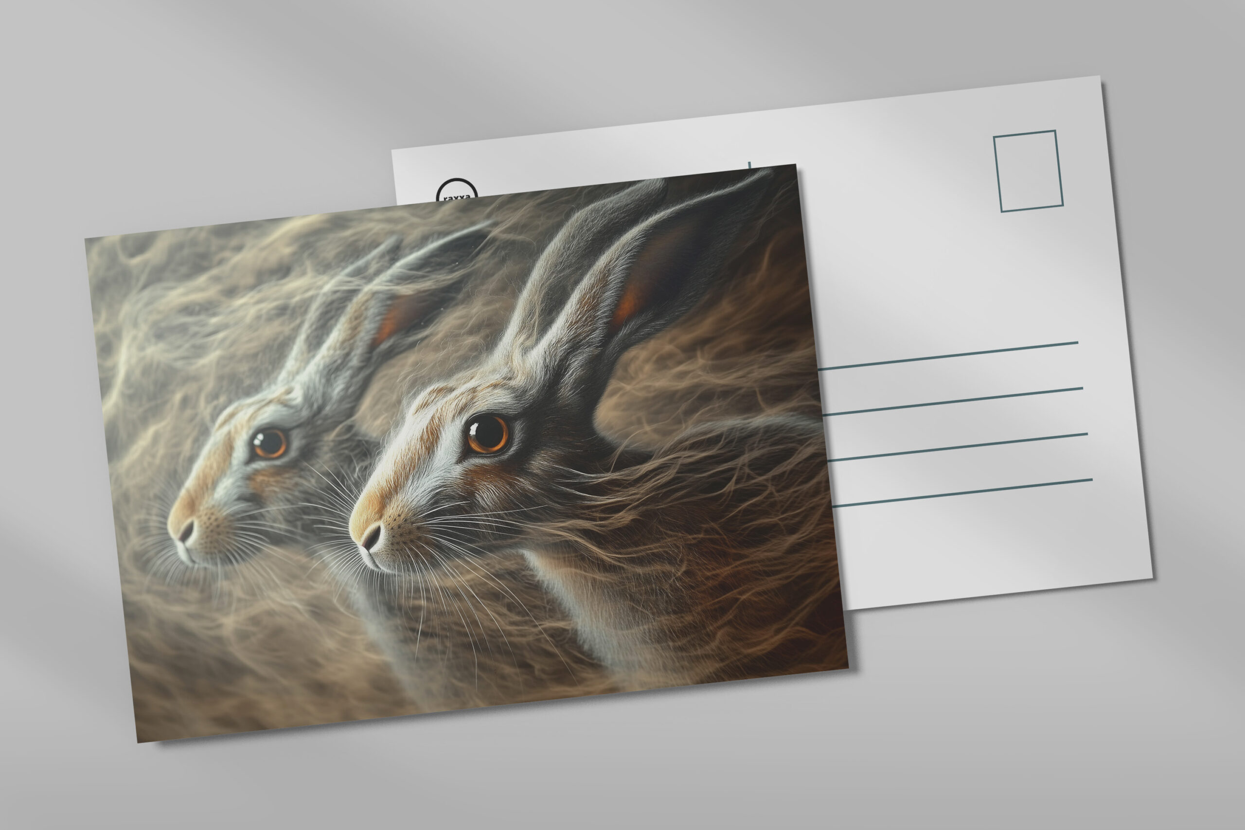 raxxa Postkarte: Davinci Hasen