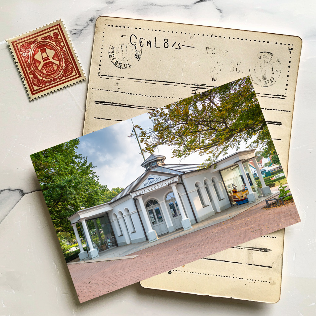 raxxa Postkarte: Trinkkurhalle am Kurpakr Boltenhagen