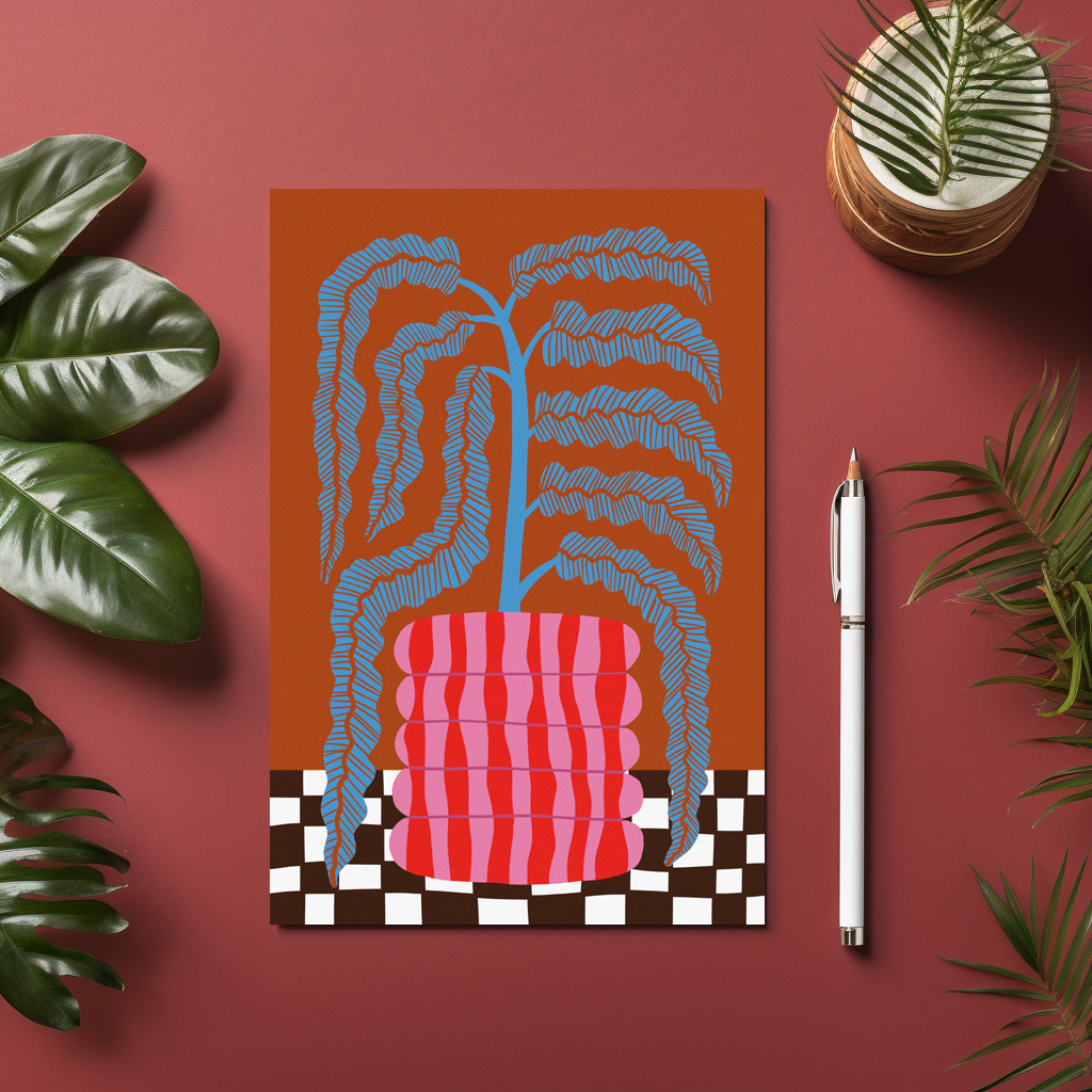 raxxa Postkarte: Abstrakte Retro-Blume