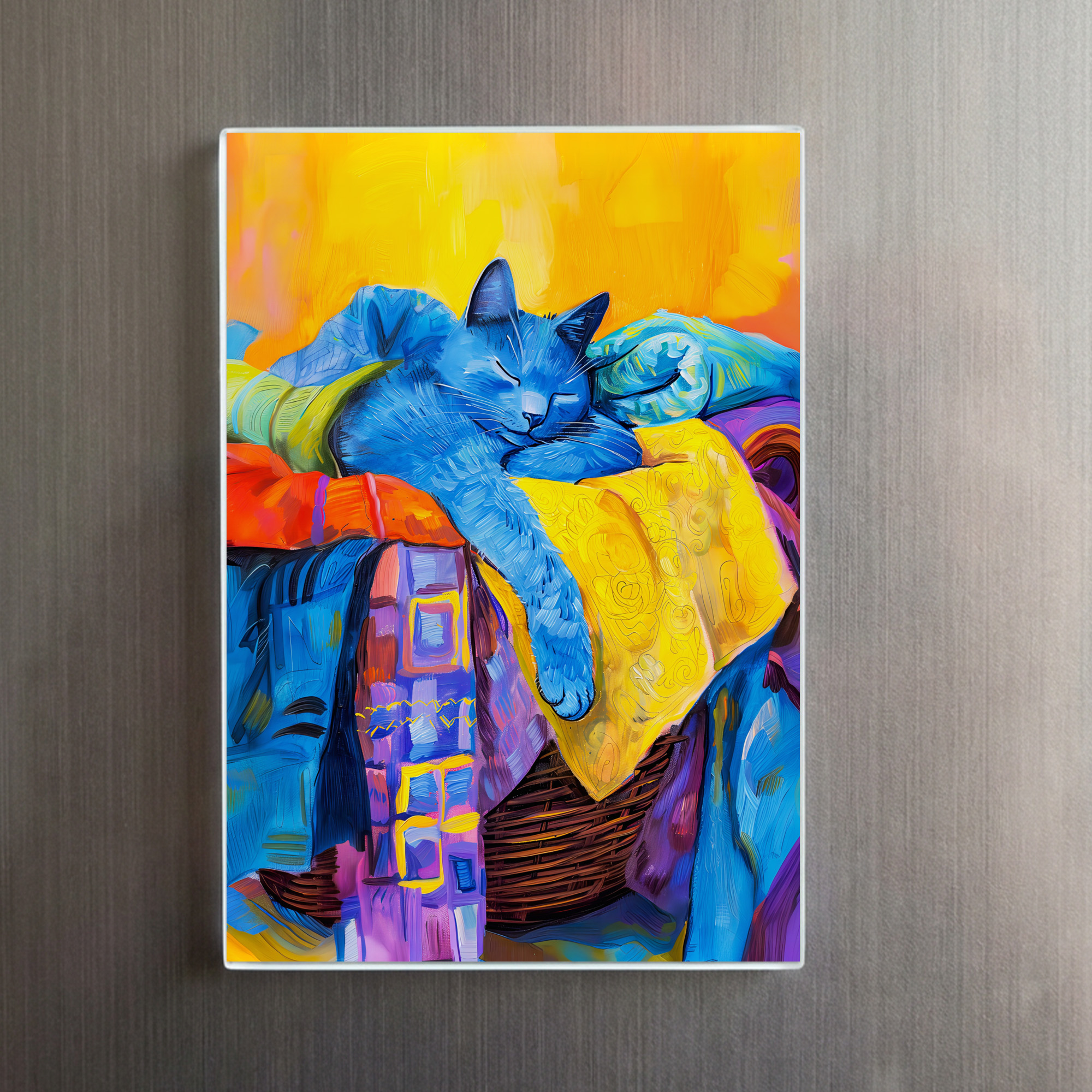 raxxa Glas-Magnet: Cartoon Cozy Cat in Armchair - Imagen 2