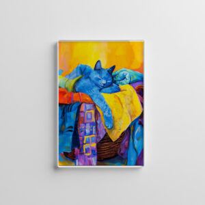 raxxa Glas-Magnet: Cartoon Cozy Cat in Armchair