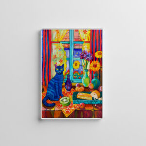 raxxa Glas-Magnet: Cat on Kitchen Table by Window