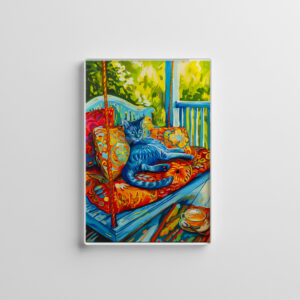 raxxa Glas-Magnet: Cat is Grooming on Swing