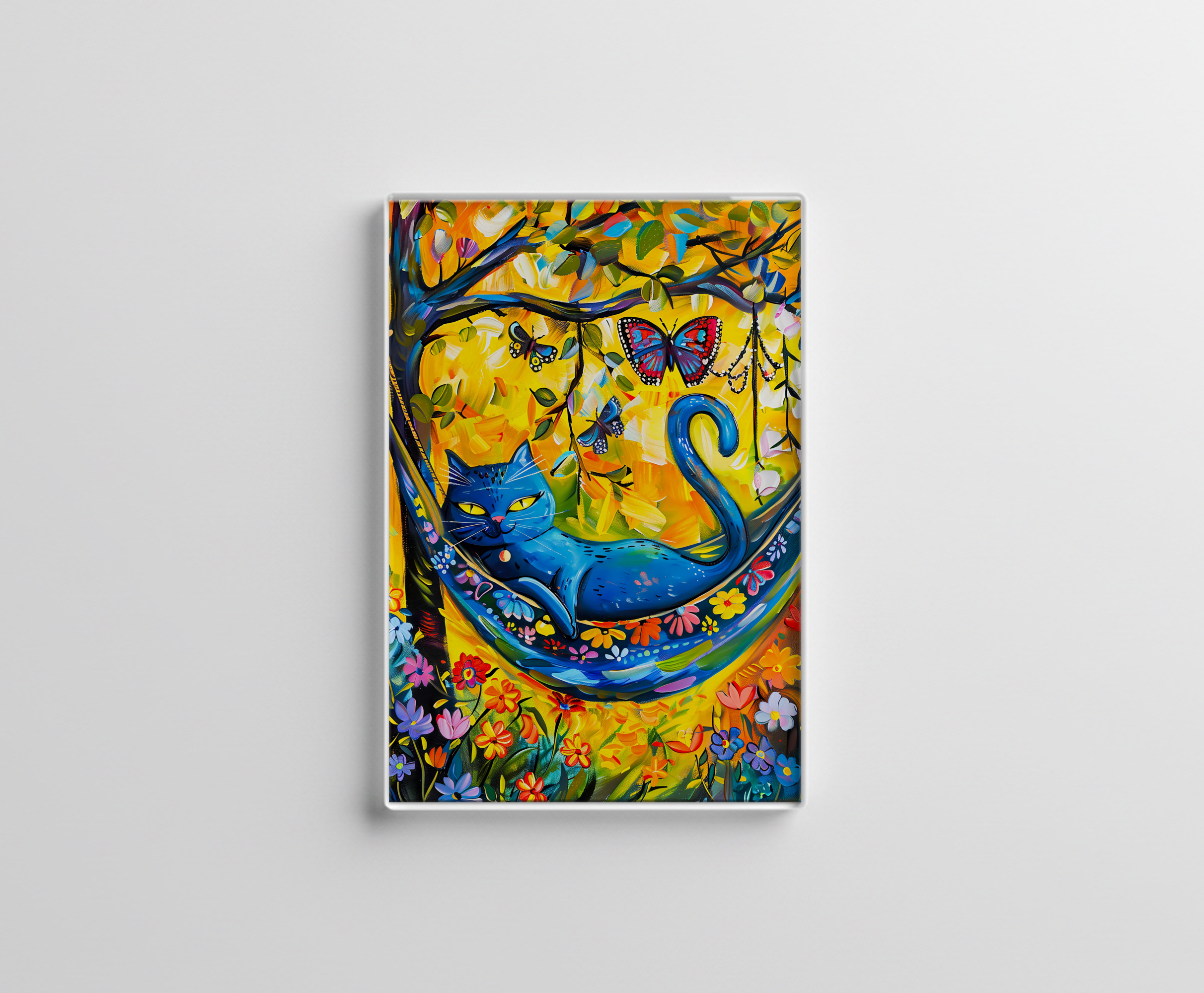 raxxa Glas-Magnet: Cat in Hammock Under Tree